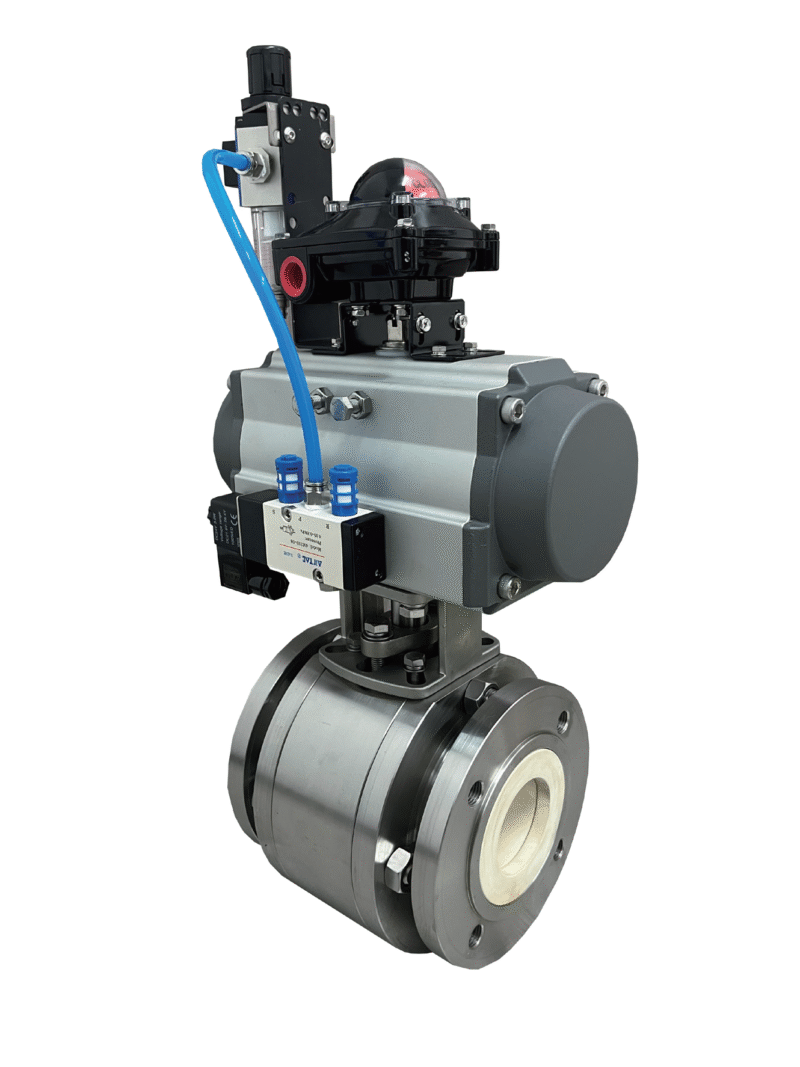 Pneumatic ceramic ball valves